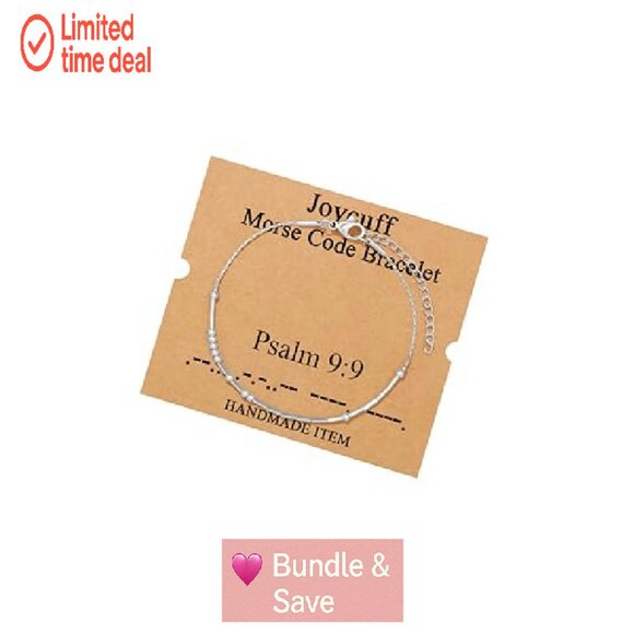 Stainless Steel Morse Code Bracelet Adjustable 7-8.5 Inch Unisex Gift - Picture 2 of 7